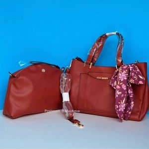 3 pcs! NWT Steve Madden Bparker Crossbody Purse Handbag Color Red paprika